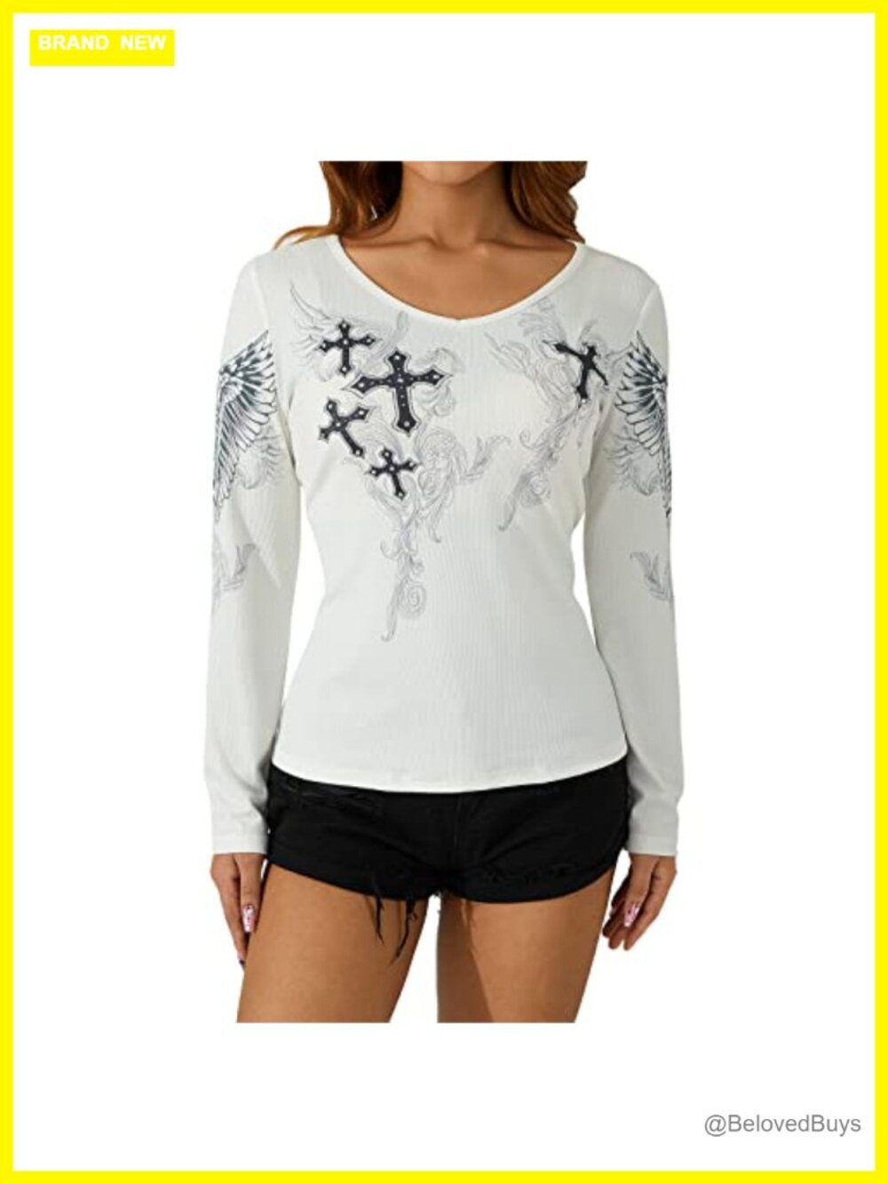 Long Sleeve Graphic Tee Gothic Grunge Aesthetic Top